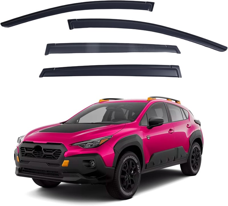 YLSCOO Window Visors Rain Guards fits 2024-2025 Crosstrek, Window Wind Deflectors Vent Shades Accessories for 2024-2025 Impreza, Out-Channel, Dark Smoke 4 Pcs - Image 1
